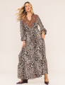 VESTIDO ANIMAL PRINT JASMIM MARROM