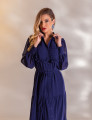 VESTIDO LONGO COM BABADO CAMILLE AZUL MARINHO