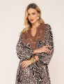 VESTIDO ANIMAL PRINT JASMIM MARROM
