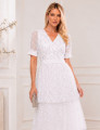 Vestido Tule Paetê Tassia Off White