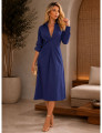 VESTIDO MIDI CHEMISE ANGELINA AZUL MARINHO