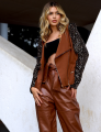 Jaqueta Biker Paetê Joana Marrom