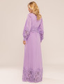 VESTIDO MIDI COM RENDA LIRA LAVANDA