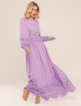 VESTIDO MIDI COM RENDA LIRA LAVANDA