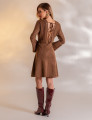 VESTIDO CURTO SUEDE VÂNIA MARROM