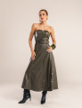 VESTIDO COURO PU  ZÍPER CAROL VERDE OLIVA