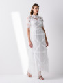 Vestido Tule Poá Malu Off White
