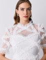 Vestido Tule Poá Malu Off White
