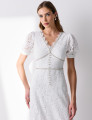 Vestido Renda Strass Fernanda Off White