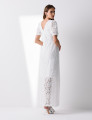 Vestido Renda Strass Fernanda Off White