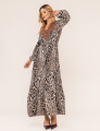 VESTIDO ANIMAL PRINT JASMIM MARROM