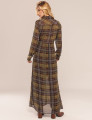 VESTIDO LONGO XADREZ SORA MARROM