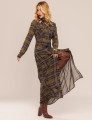 VESTIDO LONGO XADREZ SORA MARROM