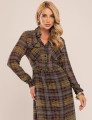 VESTIDO LONGO XADREZ SORA MARROM