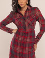 VESTIDO LONGO XADREZ SORA VINHO