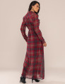 VESTIDO LONGO XADREZ SORA VINHO