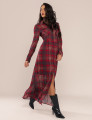 VESTIDO LONGO XADREZ SORA VINHO